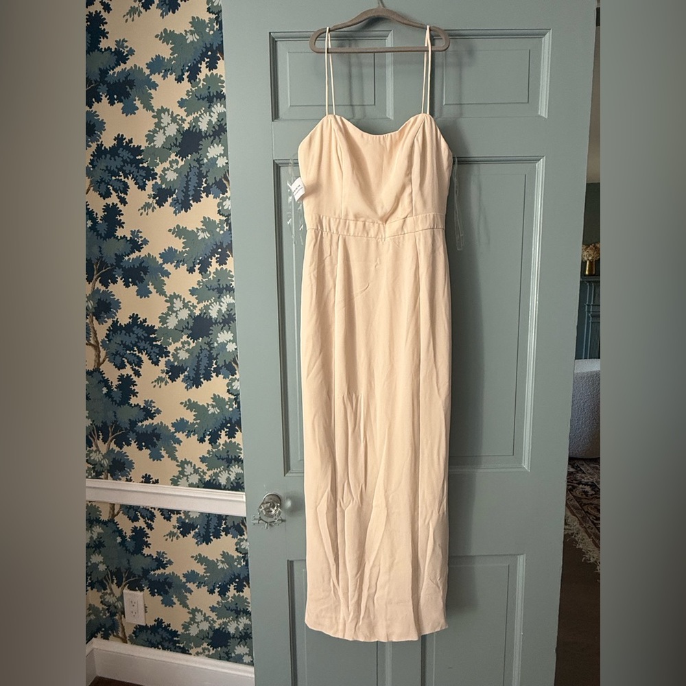 NWT Fame and Partners Spaghetti Strap Champagne Bridesmaid Dress